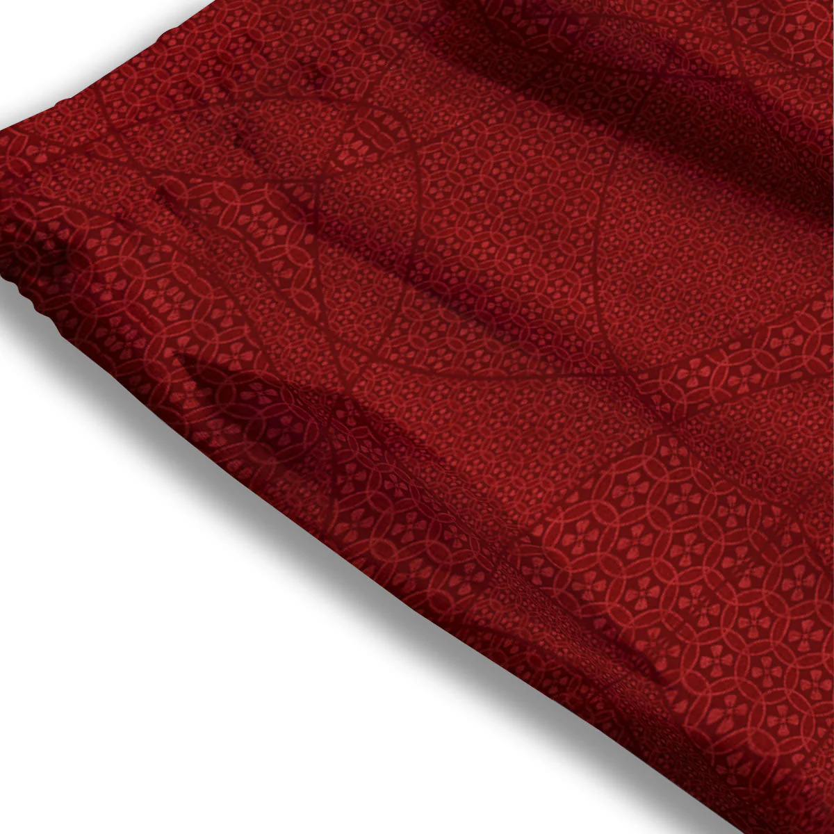 Japanese Red Print Pattern Mesh Shorts - Image 3