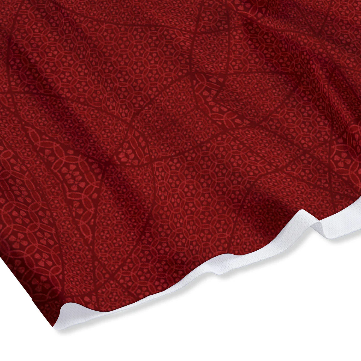 Japanese Red Print Pattern Mesh Shorts - Image 4