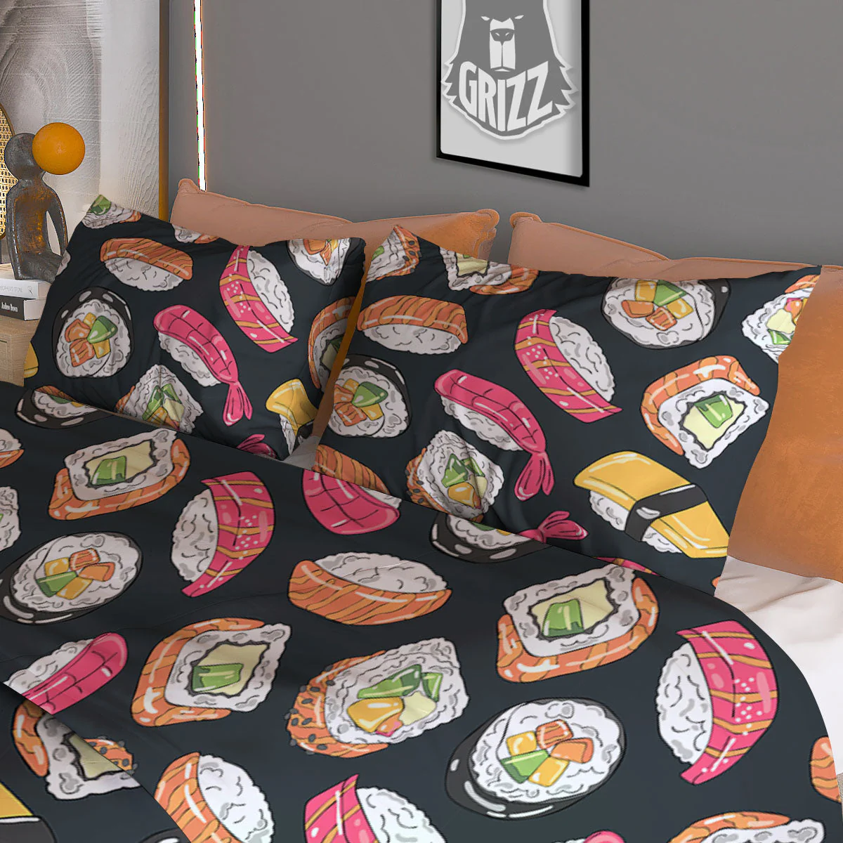 Japanese Sushi Print Pattern Duvet Cover Bedding Set - Image 3
