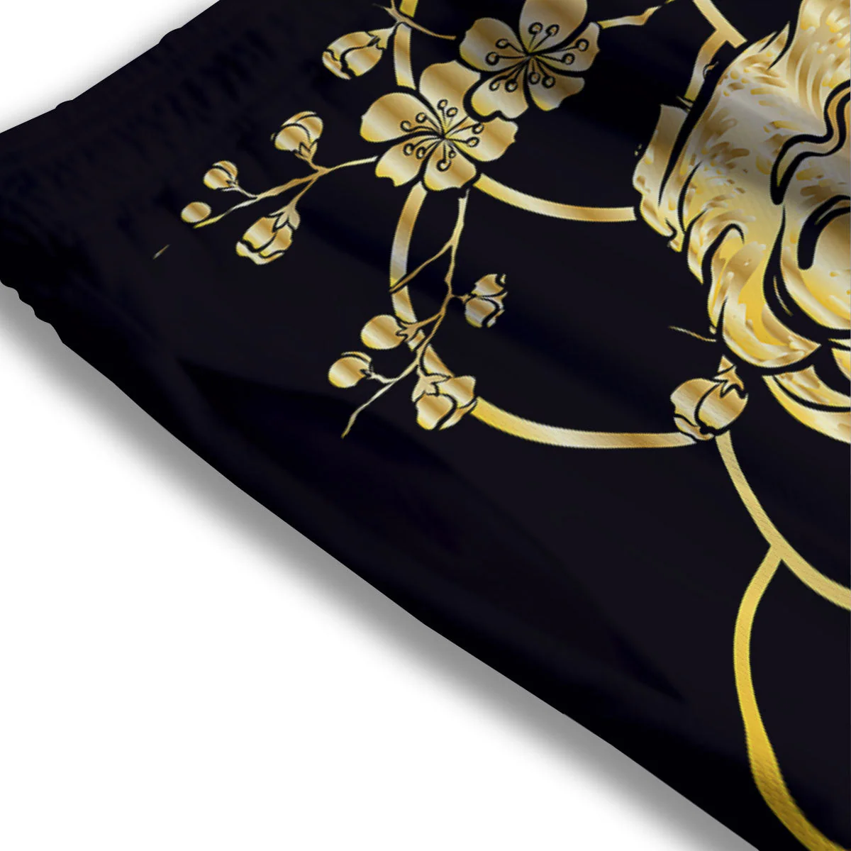 Japanese Tiger Gold And Black Print Mesh Shorts - Image 3