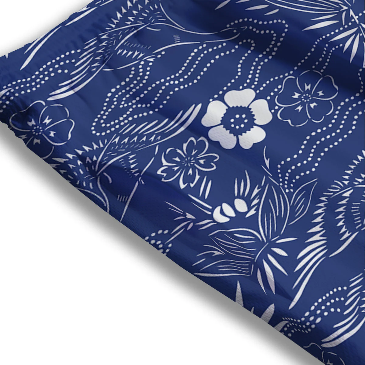 Japanese Vintage Print Pattern Mesh Shorts - Image 3