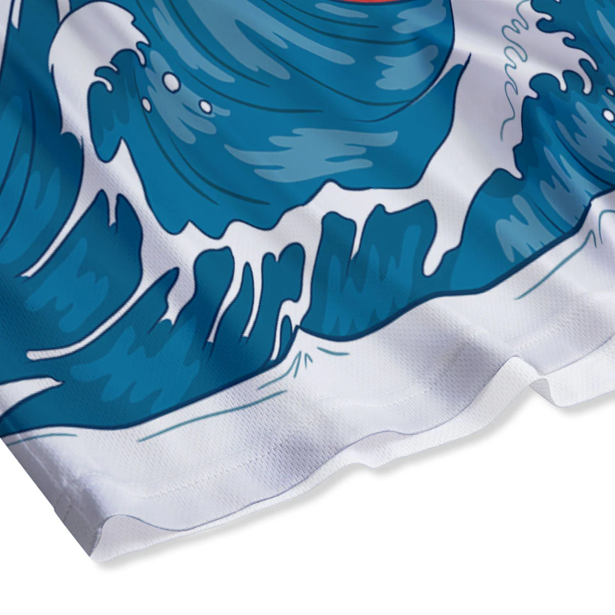 Japanese Wave And Vitage Sea Print Mesh Shorts - Image 4