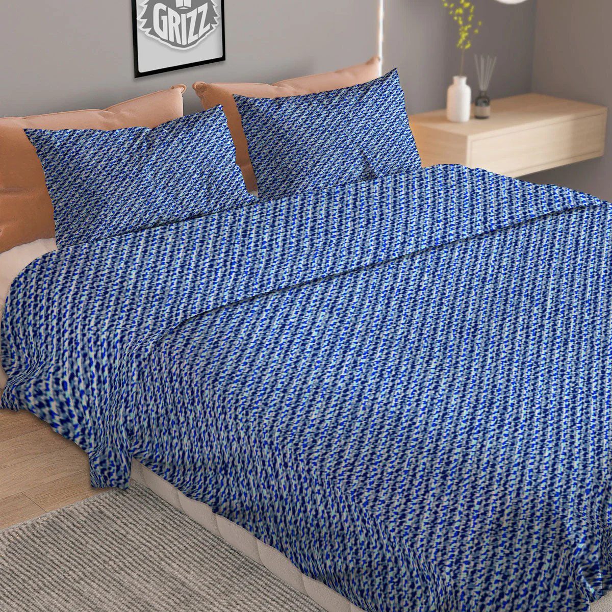 Jeans Blue Denim Print Pattern Duvet Cover Bedding Set - Image 2