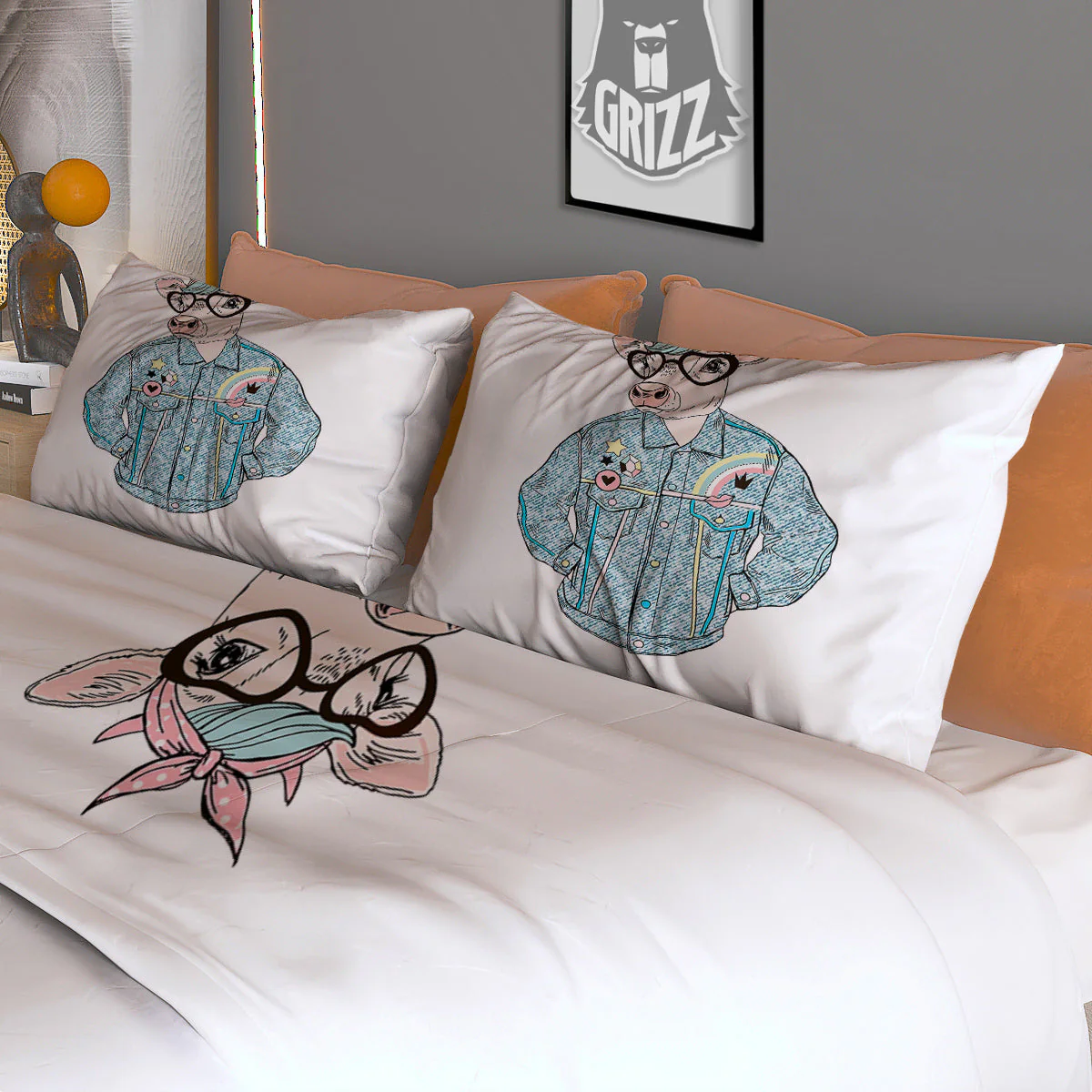 Jeans Cow Denim Print Duvet Cover Bedding Set - Image 3
