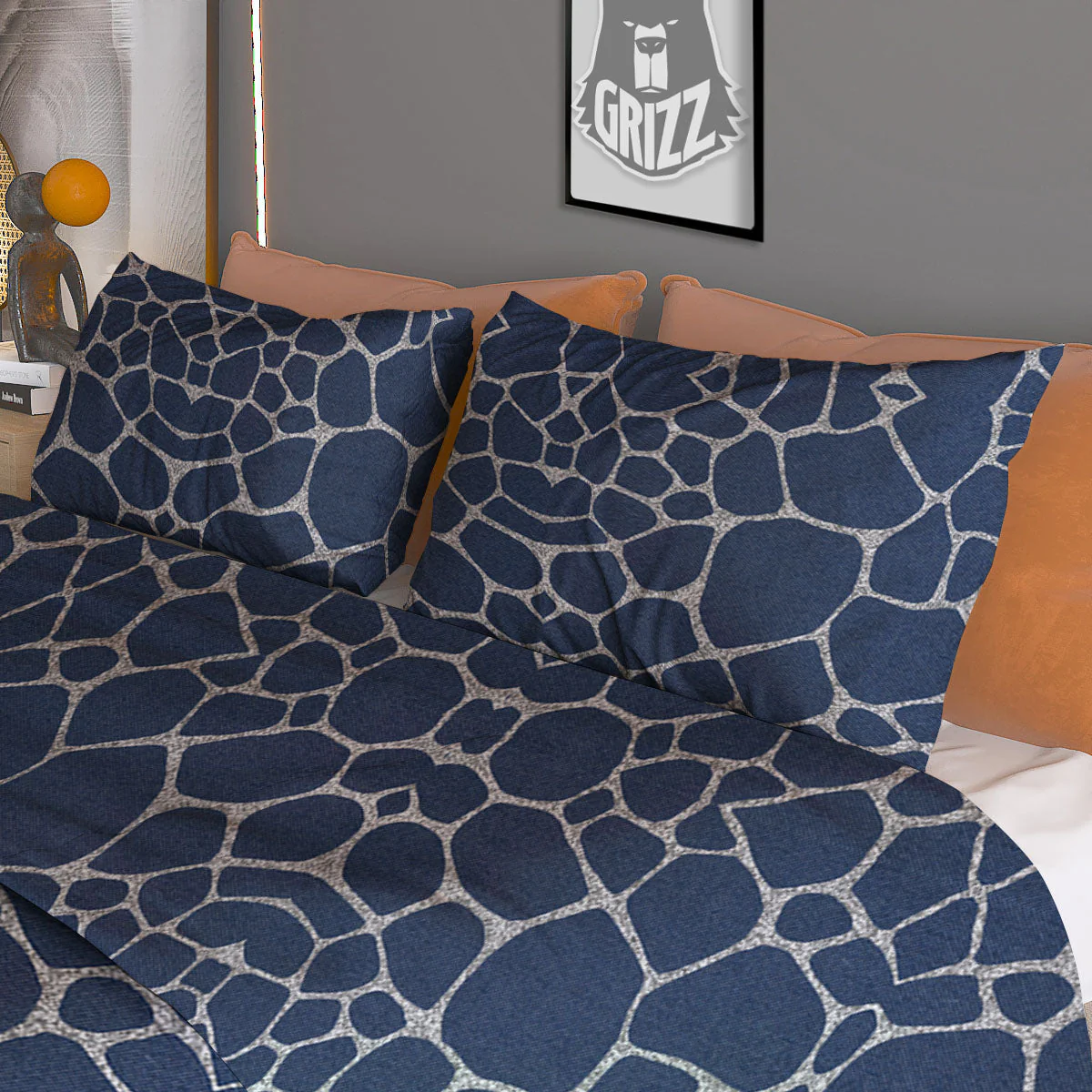 Jeans Giraffe Denim Print Pattern Duvet Cover Bedding Set - Image 3