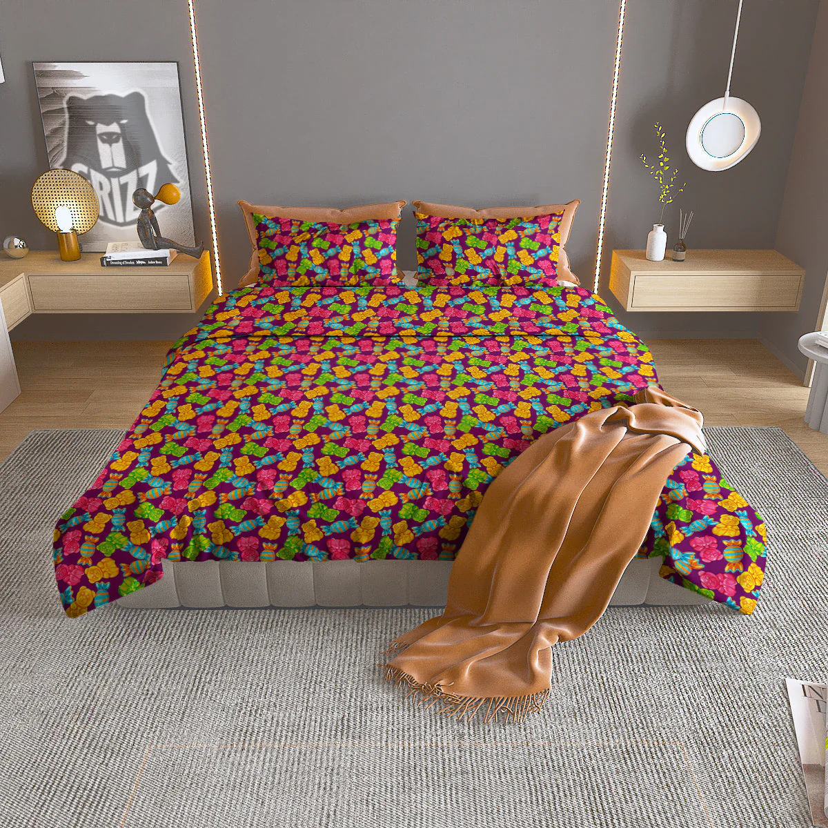 Jelly And Colorful Candy Print Duvet Cover Bedding Set