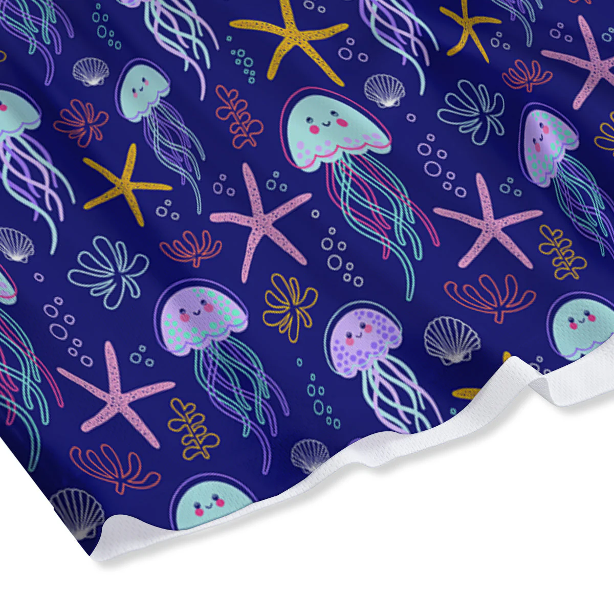 Jellyfish Cute Print Pattern Mesh Shorts - Image 4