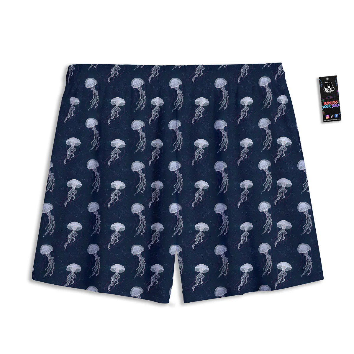 Jellyfish Fish Print Pattern Mesh Shorts - Image 2
