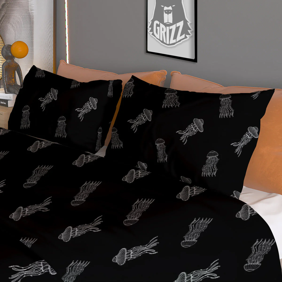 Jellyfish Zentangle Print Pattern Duvet Cover Bedding Set - Image 3