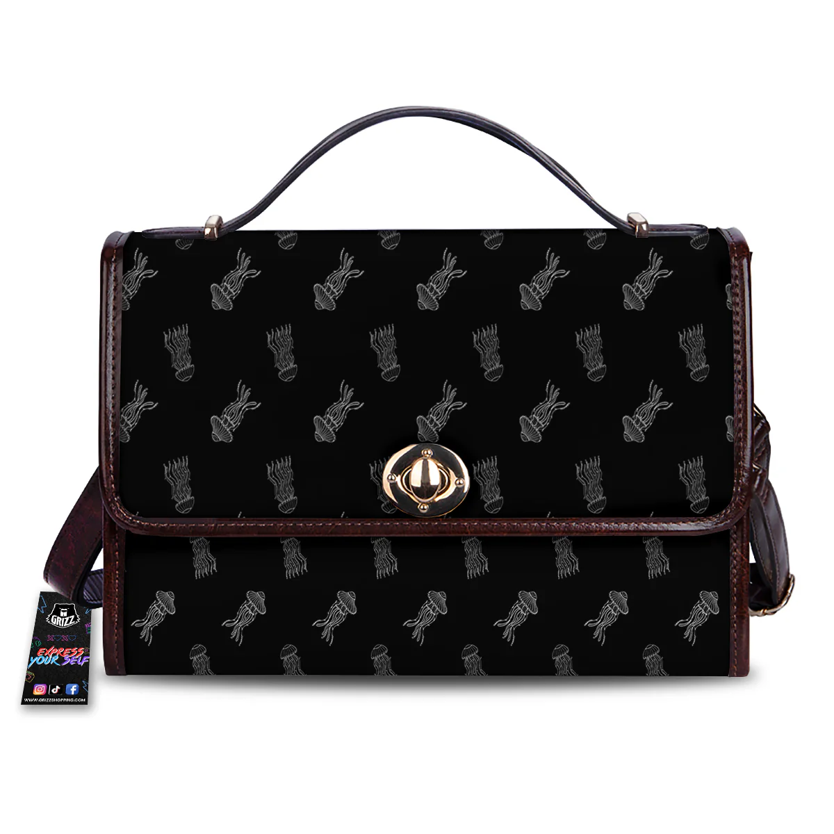 Jellyfish Zentangle Print Pattern Women's Satchel Bag