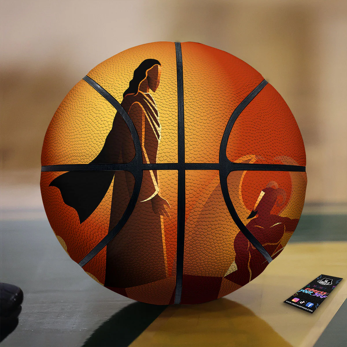Jesus Christ And Satan Print Basketball