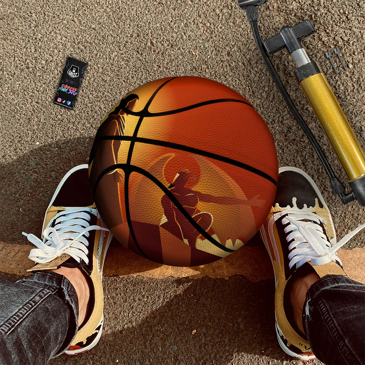 Jesus Christ And Satan Print Basketball - Image 2