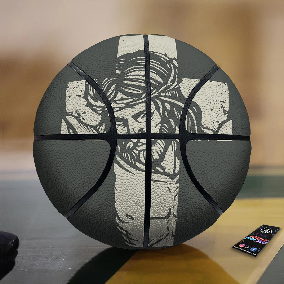 Jesus Christ Crucifixion Print Basketball