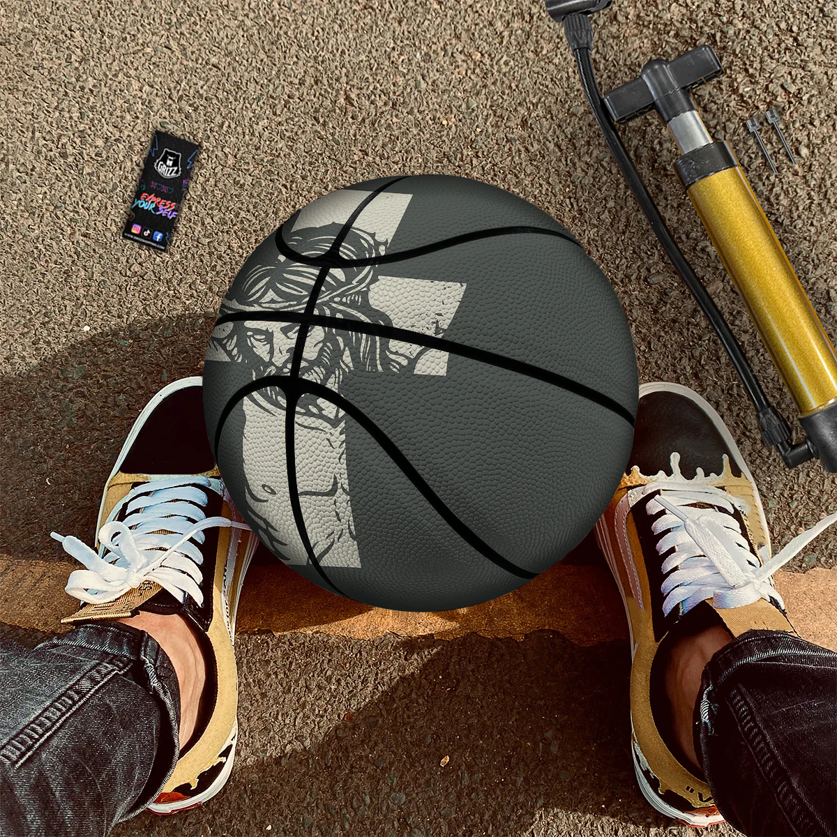 Jesus Christ Crucifixion Print Basketball - Image 2