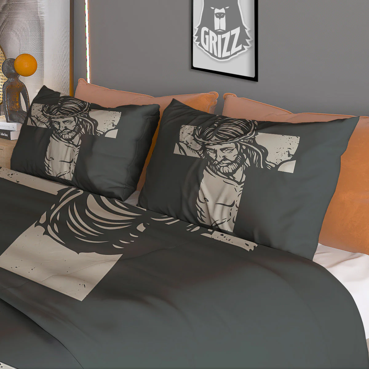 Jesus Christ Crucifixion Print Duvet Cover Bedding Set - Image 3