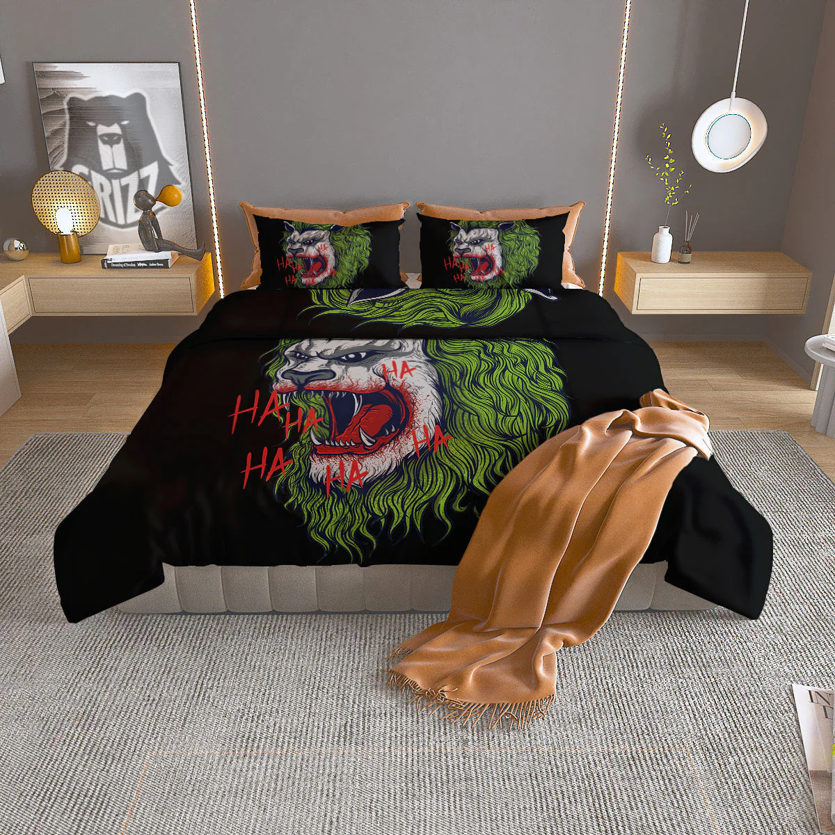 Joker Lion Print Duvet Cover Bedding Set