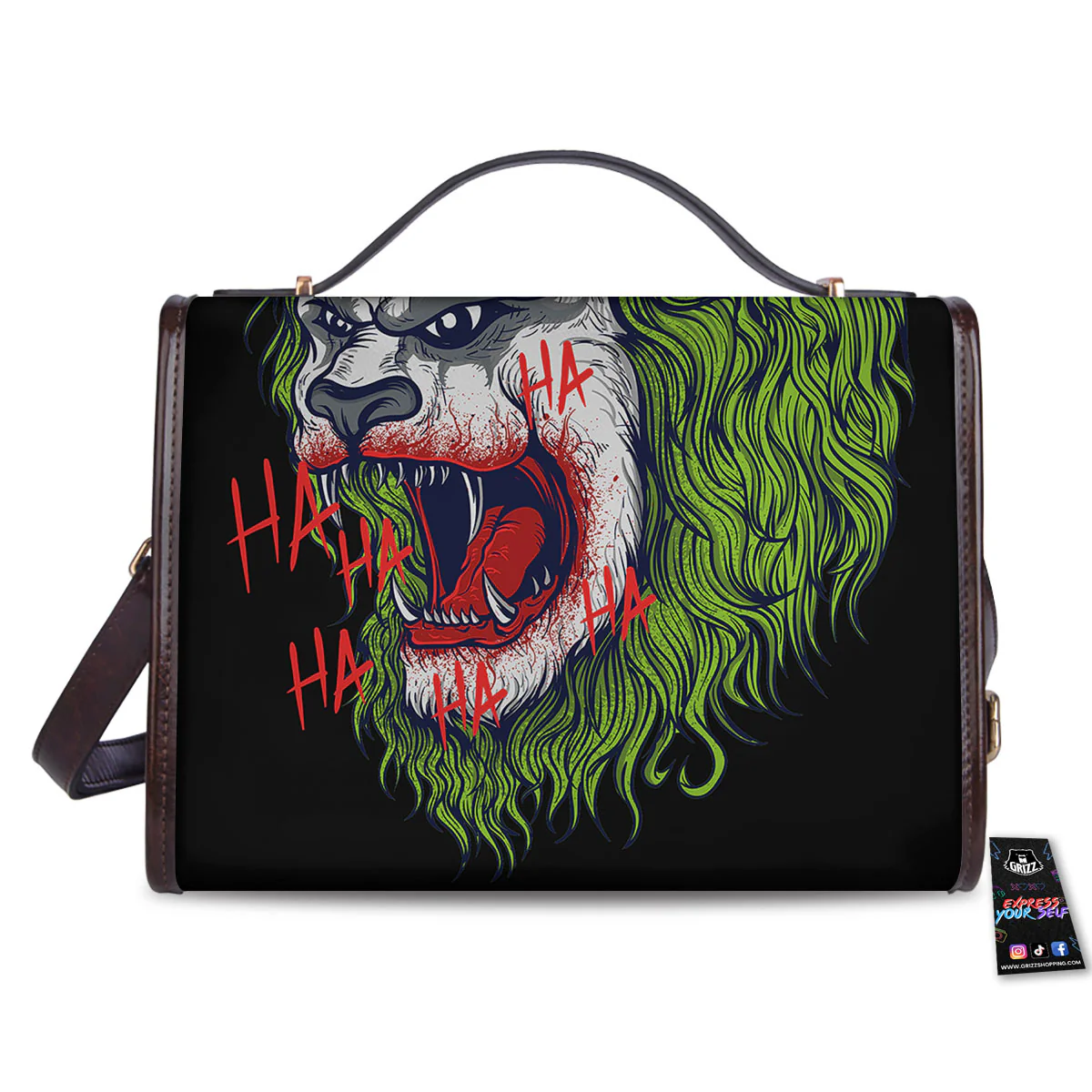 Joker Lion Print Women's Satchel Bag - Image 2