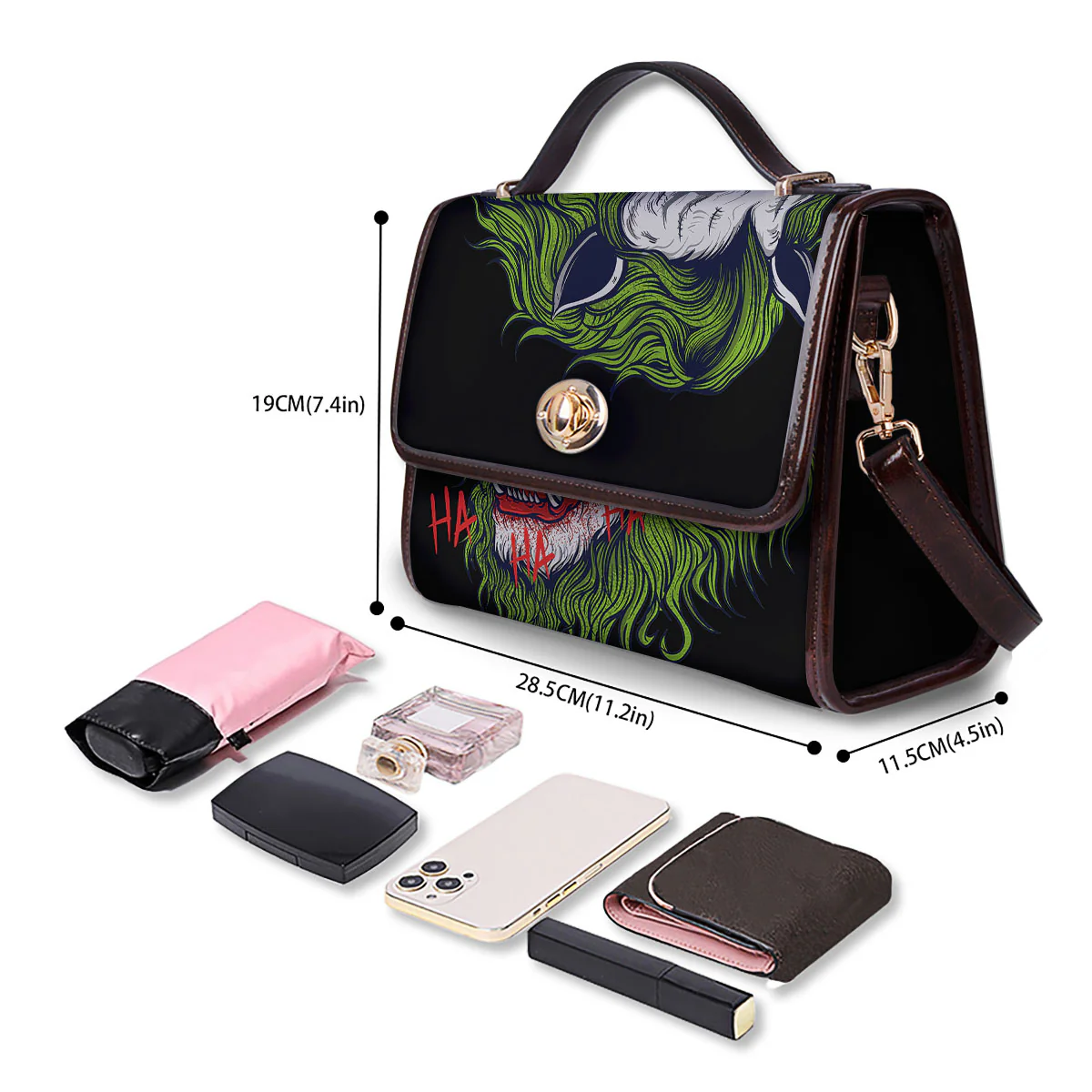 Joker Lion Print Women's Satchel Bag - Image 4