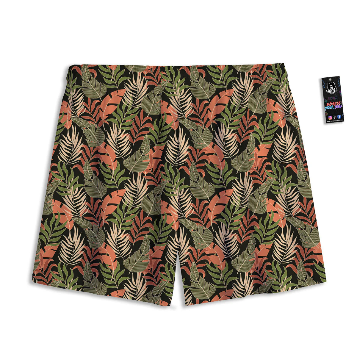 Jungle Hawaii Plants Tropical Print Pattern Mesh Shorts - Image 2