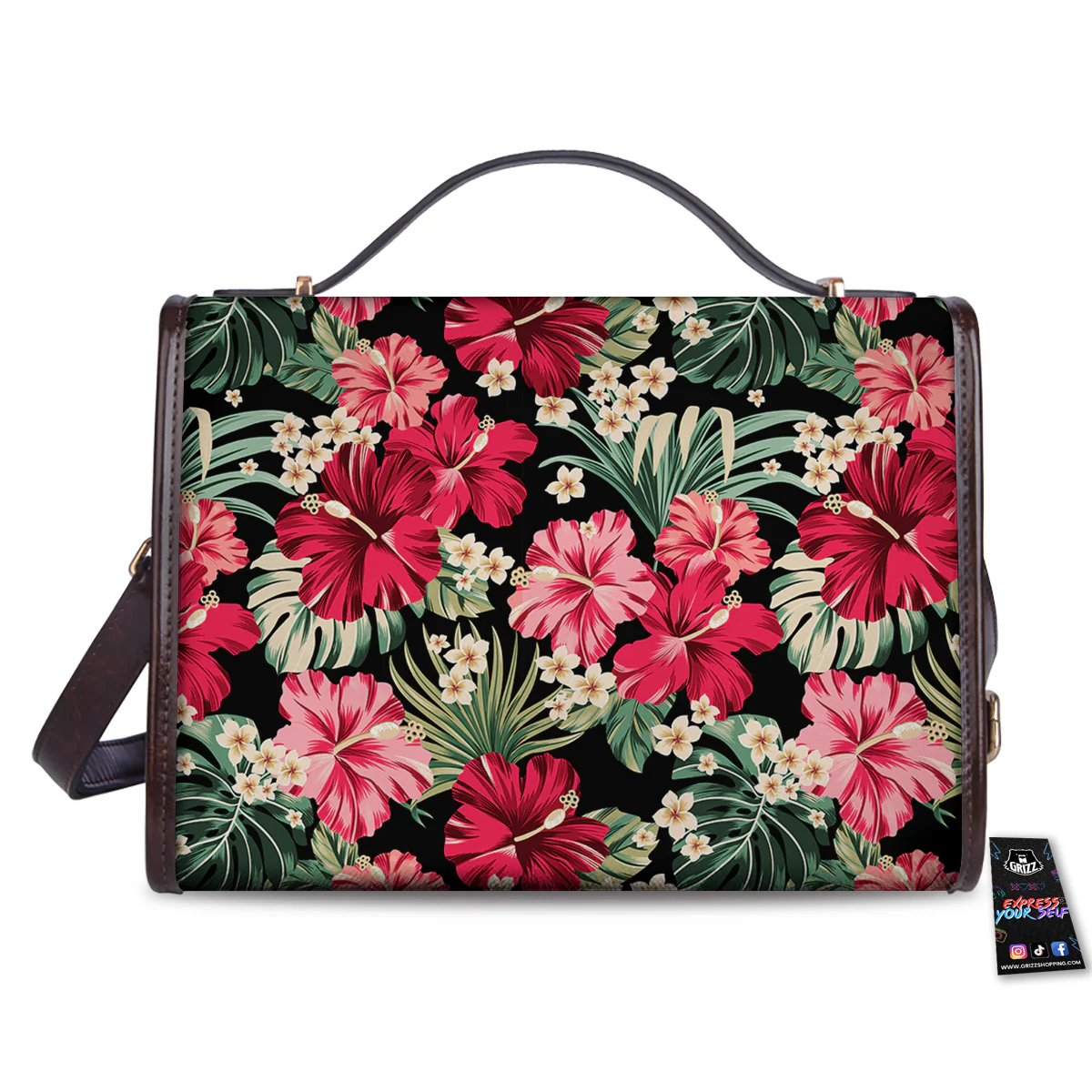 Jungle Hawaiian Tropical Print Pattern Women's Satchel Bag - Image 2