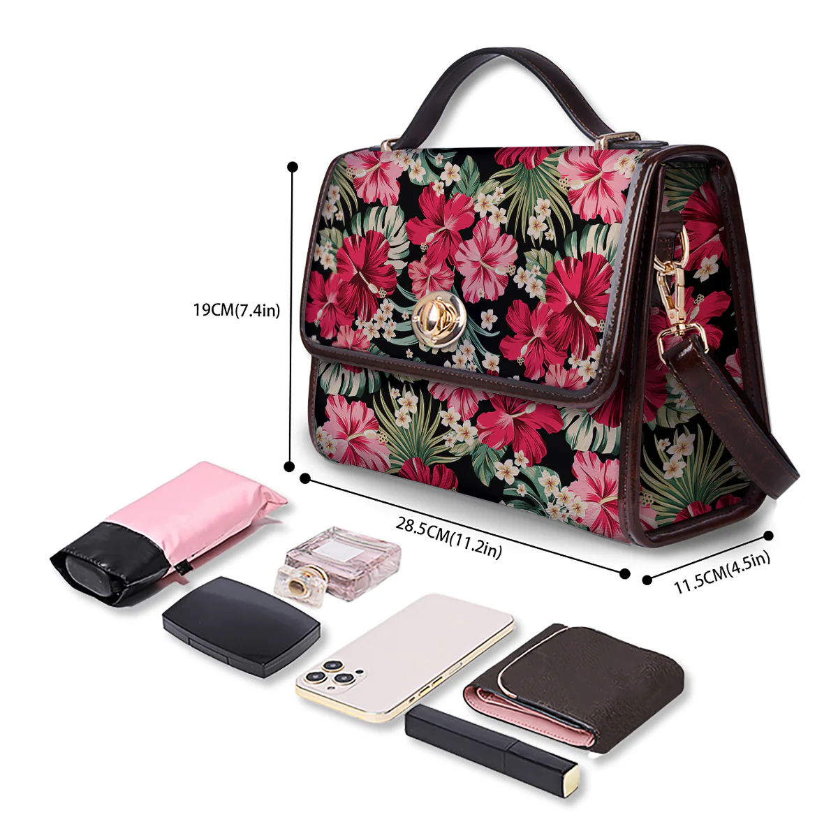 Jungle Hawaiian Tropical Print Pattern Women's Satchel Bag - Image 4