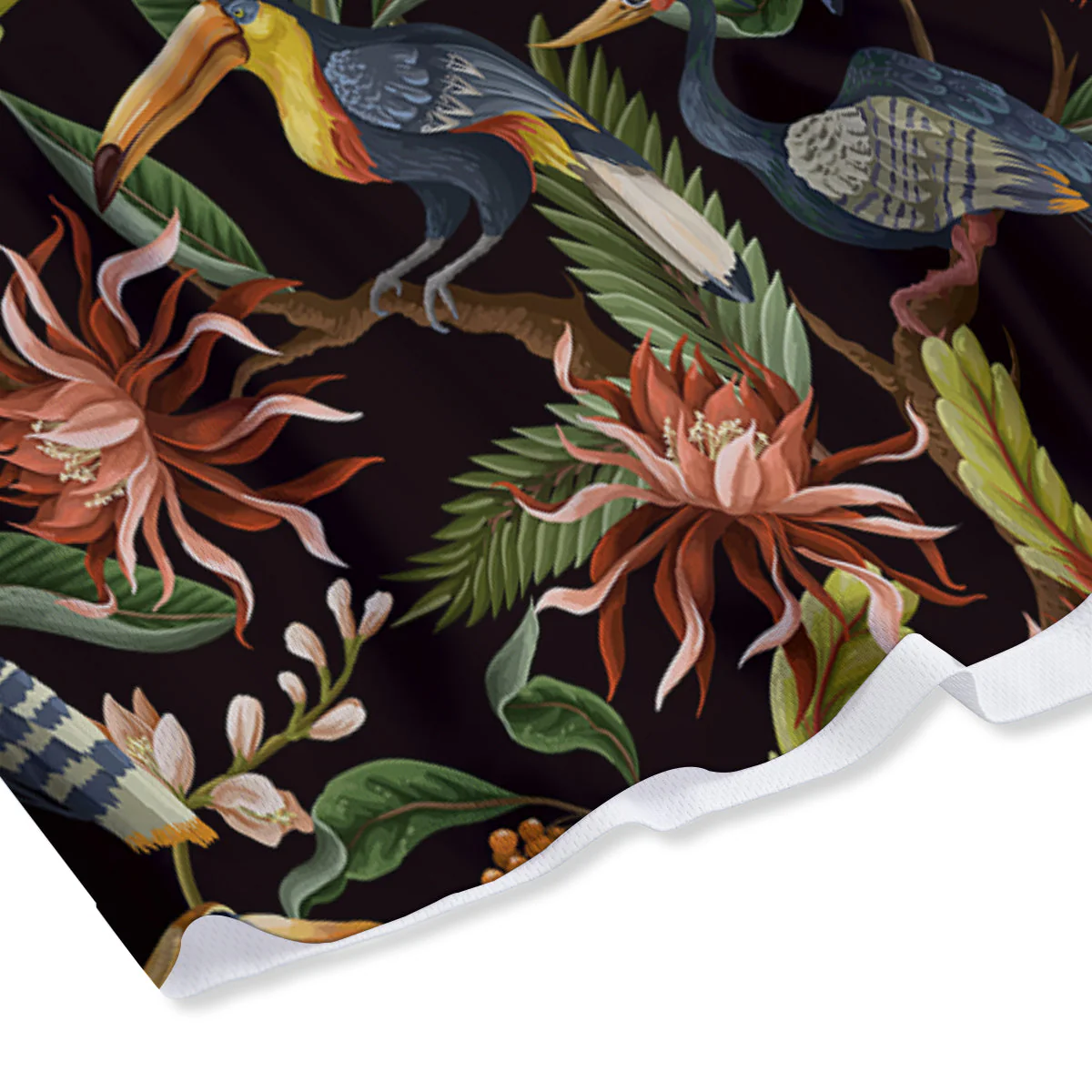 Jungle Tropical Hawaiian Vintage Print Pattern Mesh Shorts - Image 4