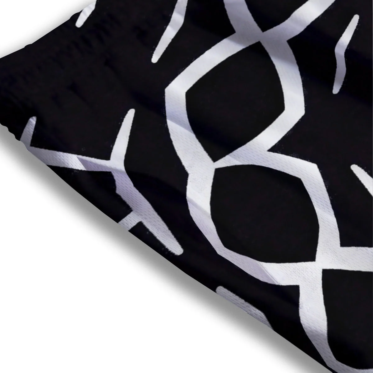 Kaleidoscope Black Print Mesh Shorts - Image 3