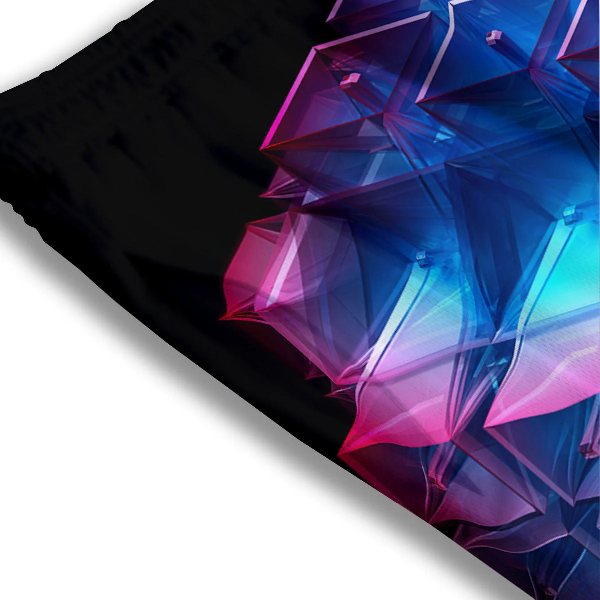 Kaleidoscope Blue And Purple Print Mesh Shorts - Image 3