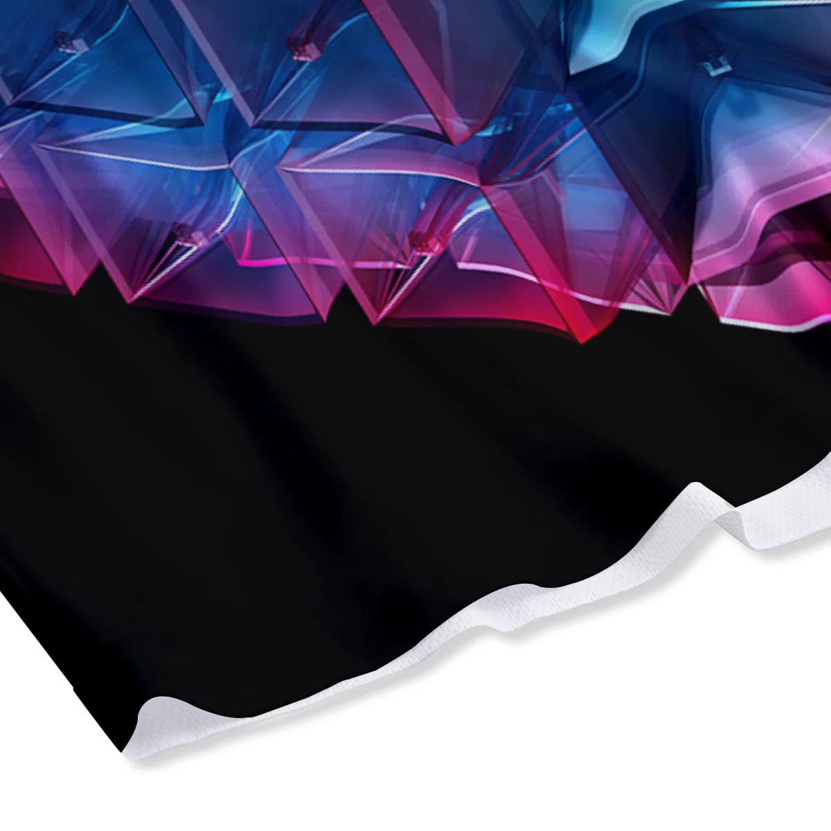 Kaleidoscope Blue And Purple Print Mesh Shorts - Image 4