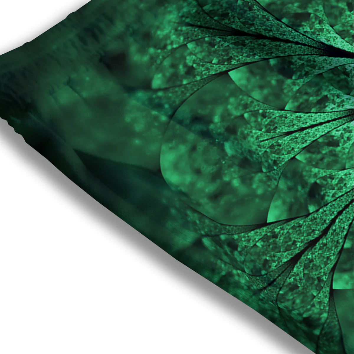Kaleidoscope Dark Green Print Mesh Shorts - Image 3