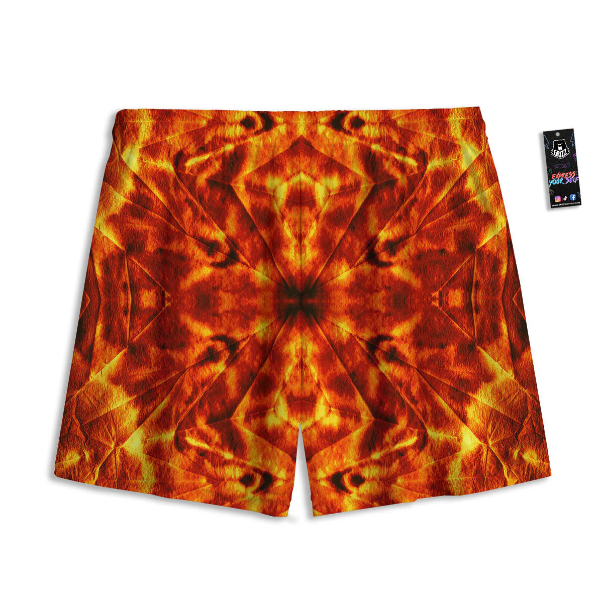 Kaleidoscope Flame Print Mesh Shorts - Image 2
