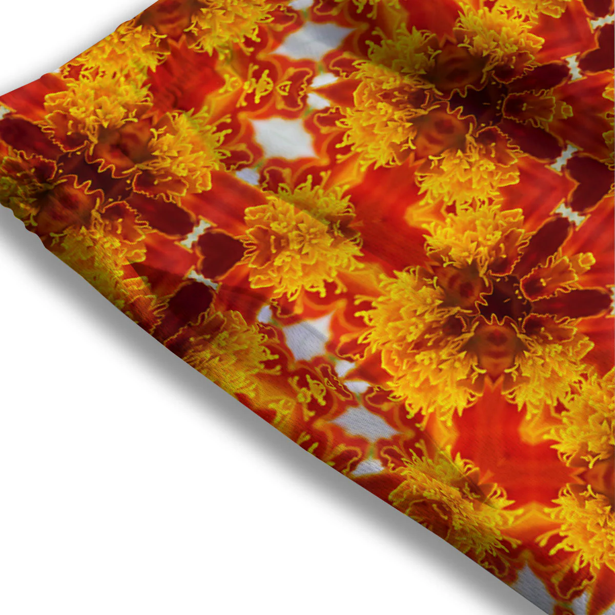 Kaleidoscope Orange Print Mesh Shorts - Image 3