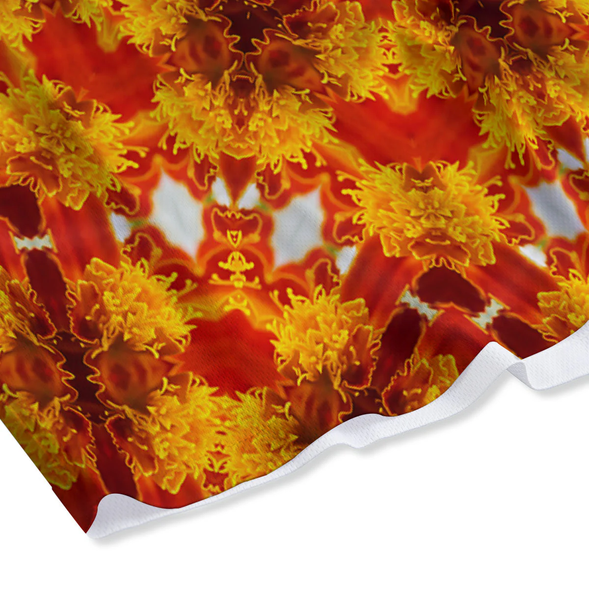 Kaleidoscope Orange Print Mesh Shorts - Image 4