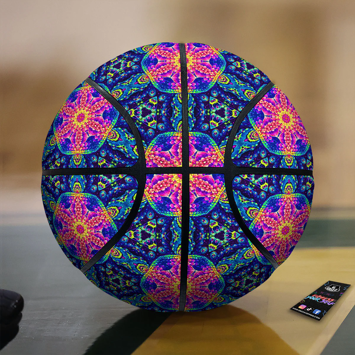 Kaleidoscope Psychedelic Print Pattern Basketball