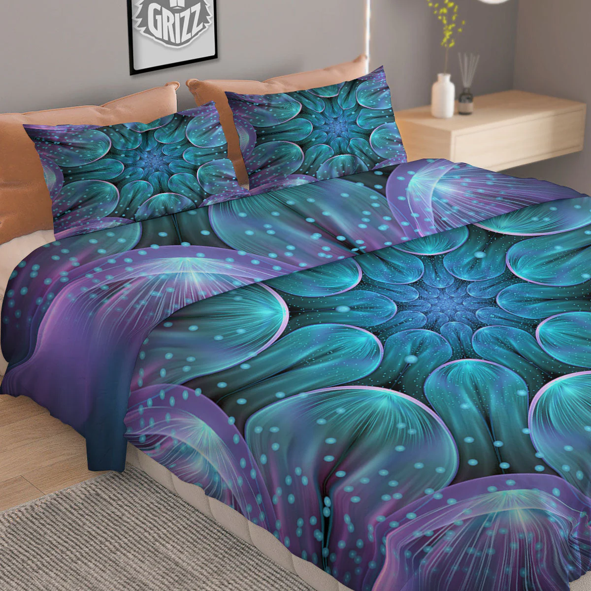 Kaleidoscope Sparkle Print Duvet Cover Bedding Set - Image 2