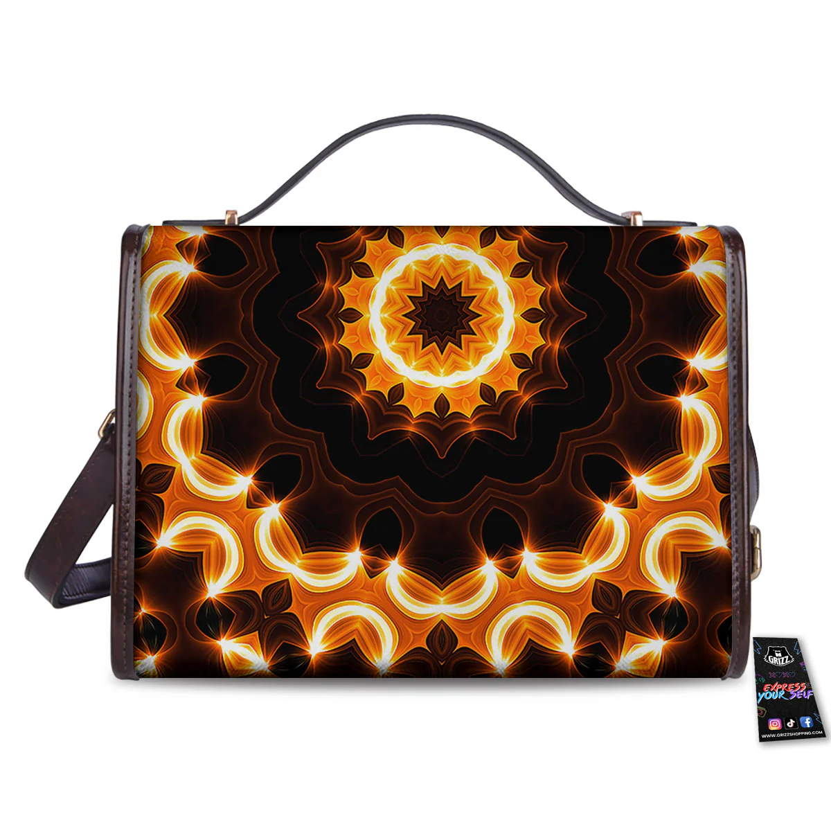 Kaleidoscope Vintage Print Women's Satchel Bag - Image 2