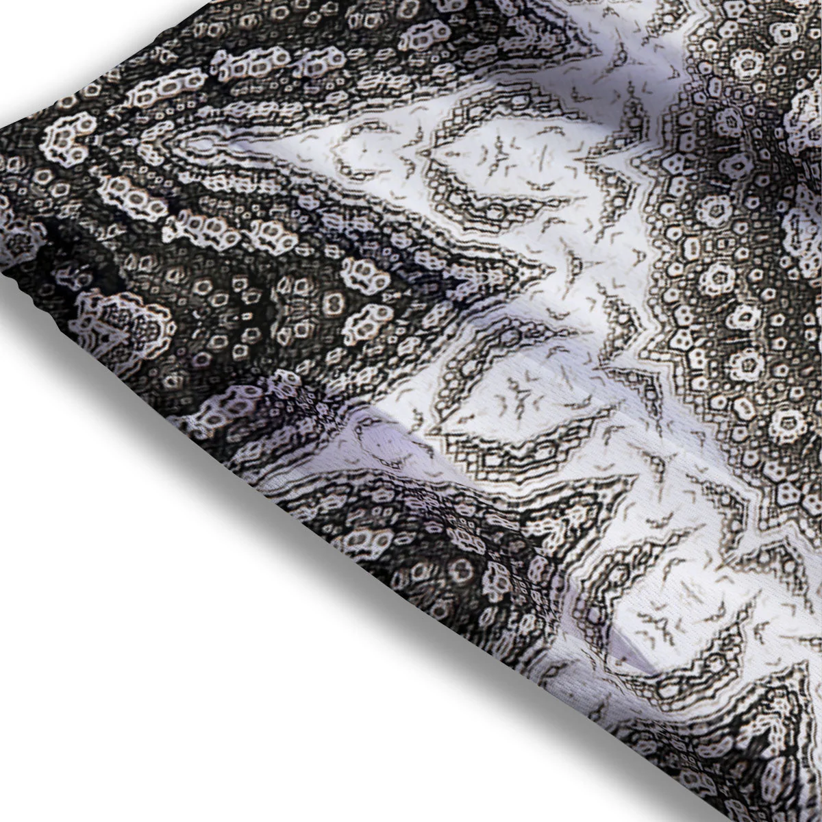 Kaleidoscope White Print Mesh Shorts - Image 3