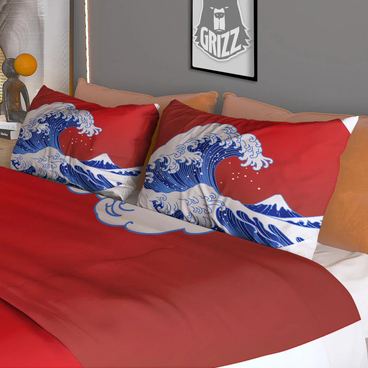 Kanagawa Wave Japanese Print Duvet Cover Bedding Set - Image 3