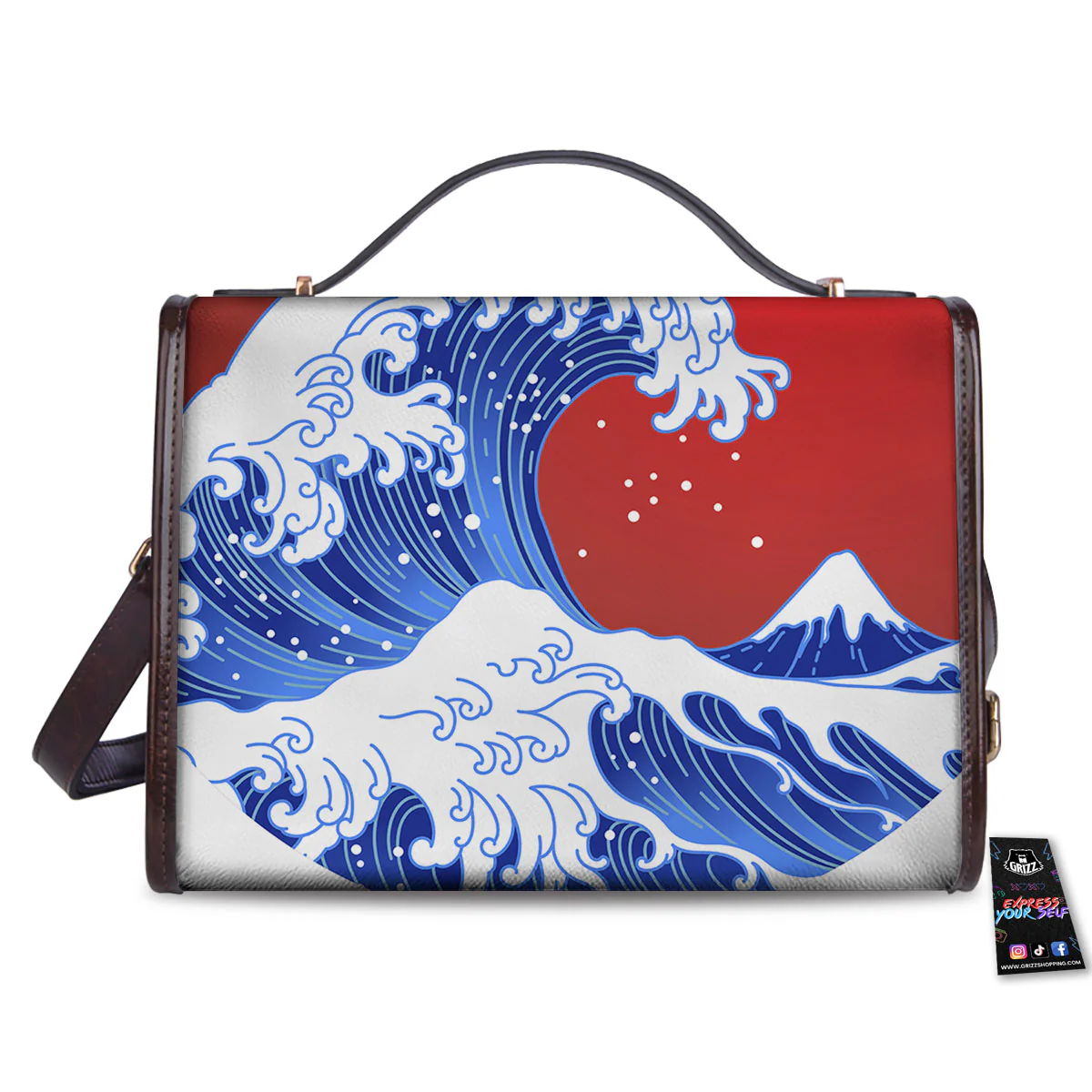 Kanagawa Wave Japanese Print Women's Satchel Bag - Image 2