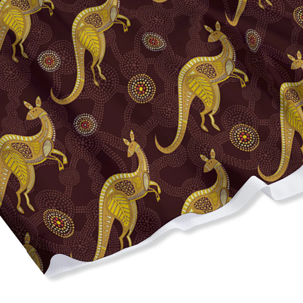 Kangaroo Aboriginal Print Pattern Mesh Shorts - Image 4