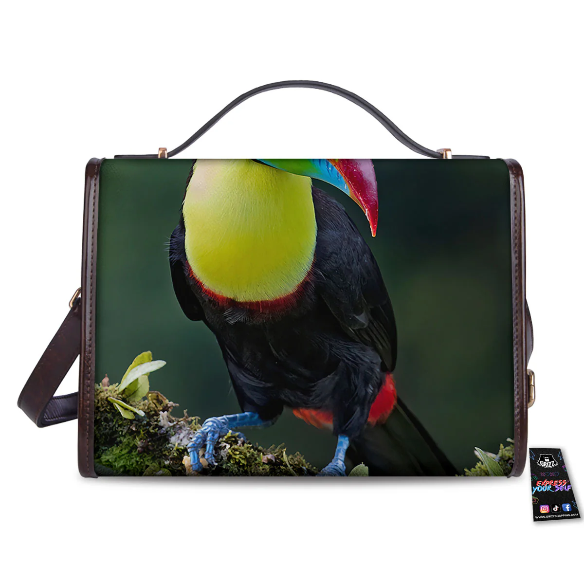 Keel-Billed Toucan Print Women's Satchel Bag - Image 2