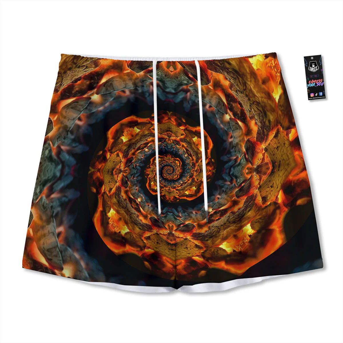 Keleidoscope Lava Texture Print Mesh Shorts