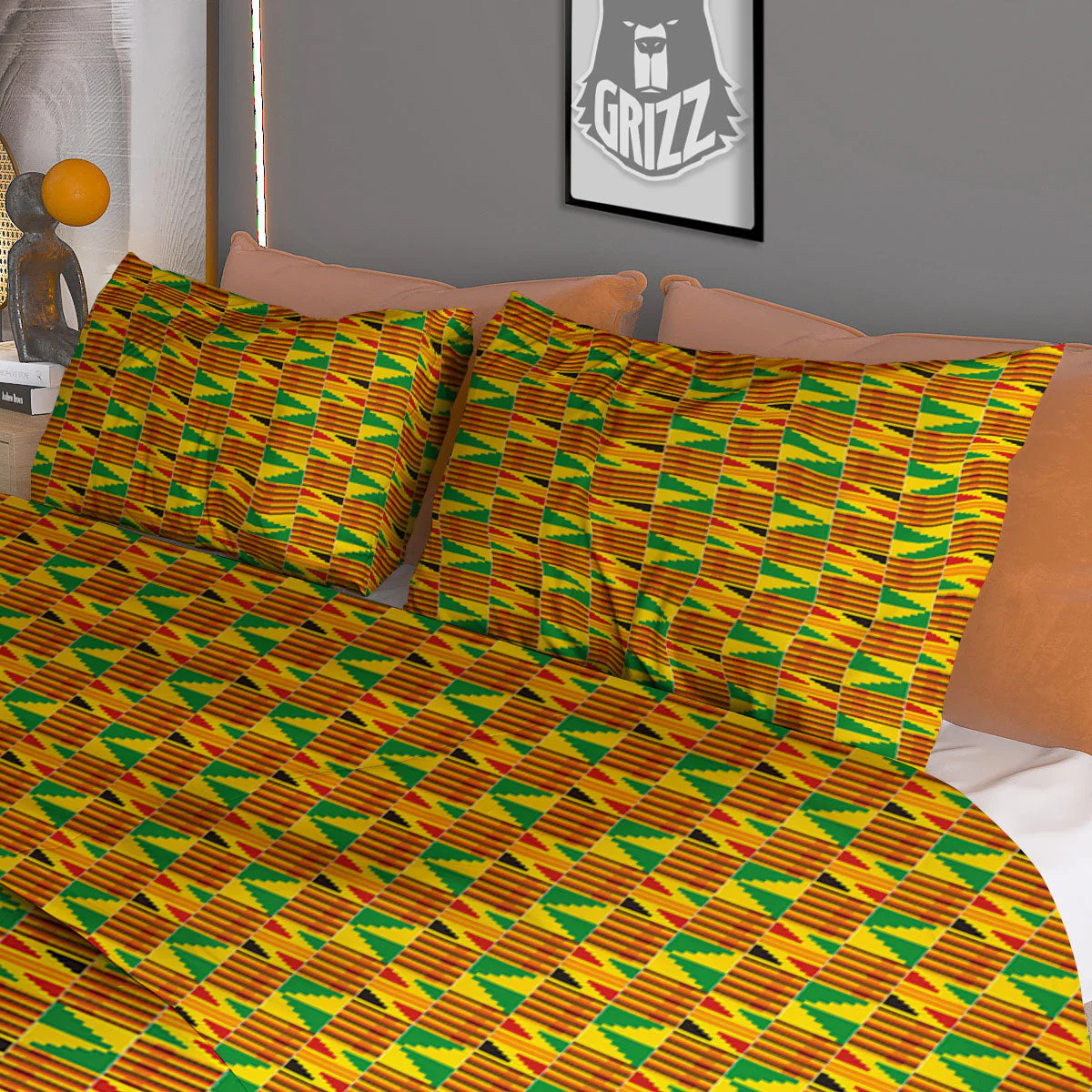 Kente Bonwire Print Pattern Duvet Cover Bedding Set - Image 3