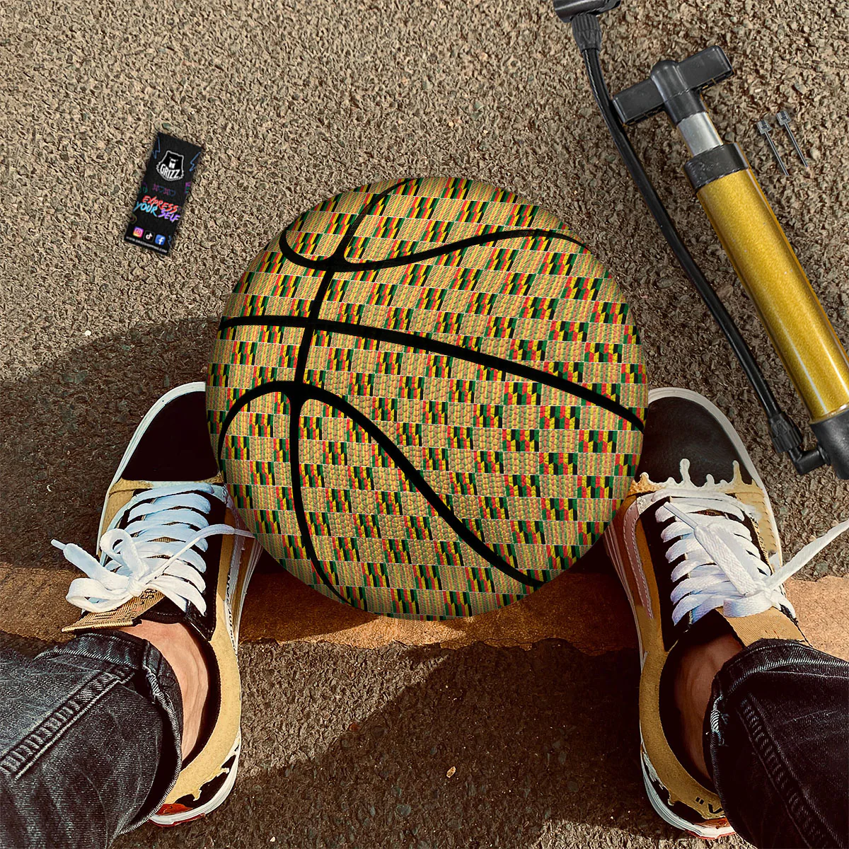 Kente Ethnic Print Pattern Basketball - Image 2
