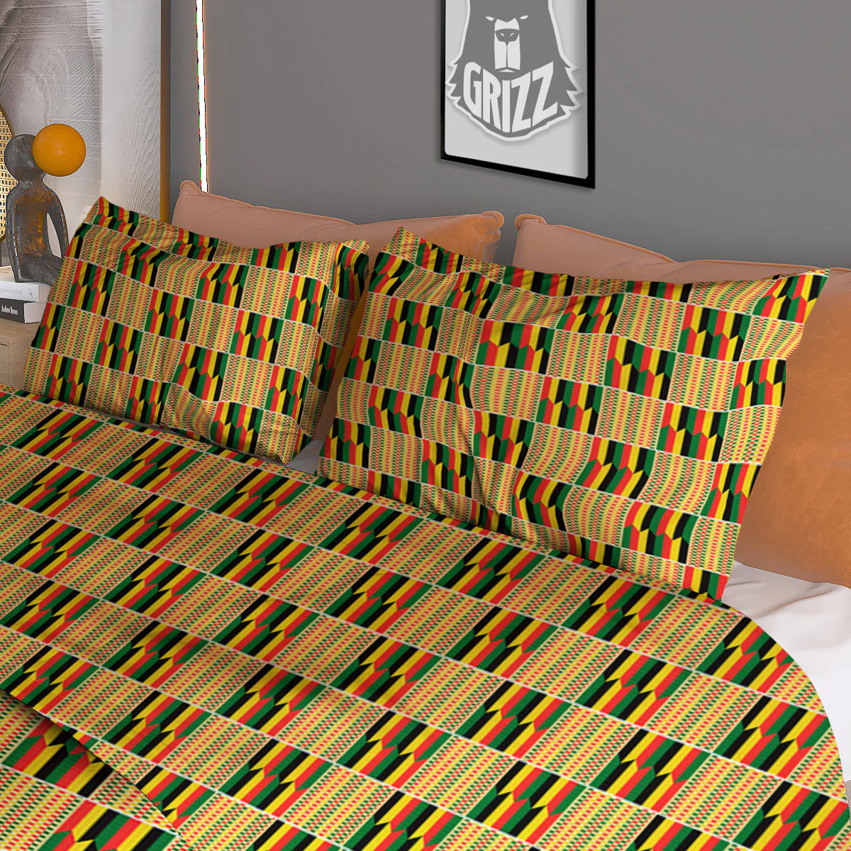 Kente Ethnic Print Pattern Duvet Cover Bedding Set - Image 3
