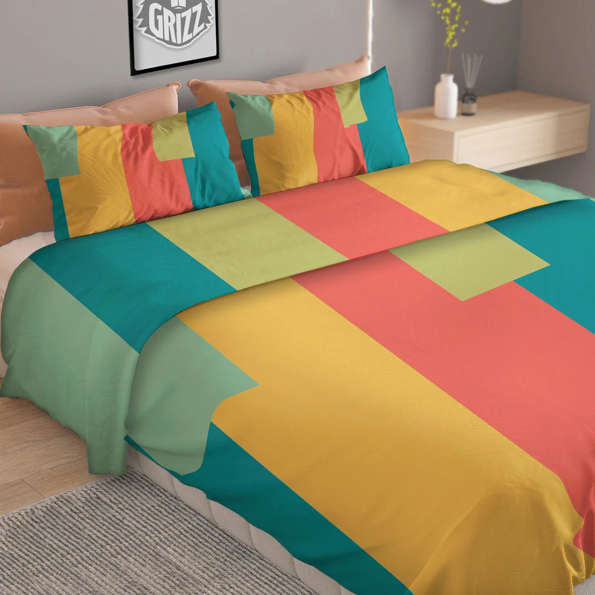 Keyboard Piano Colorful Print Duvet Cover Bedding Set - Image 2