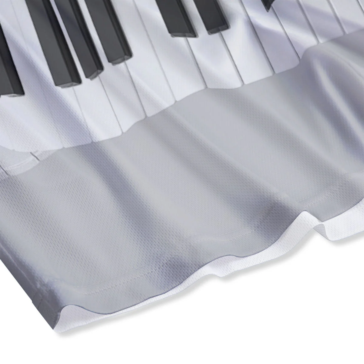 Keyboard Spiral Piano Print Mesh Shorts - Image 4