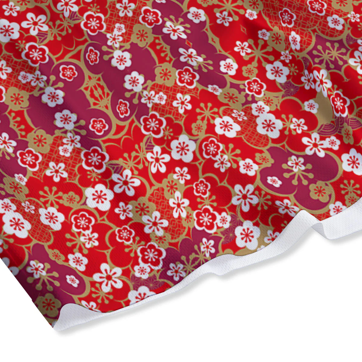 Kimono Flower Print Pattern Mesh Shorts - Image 4