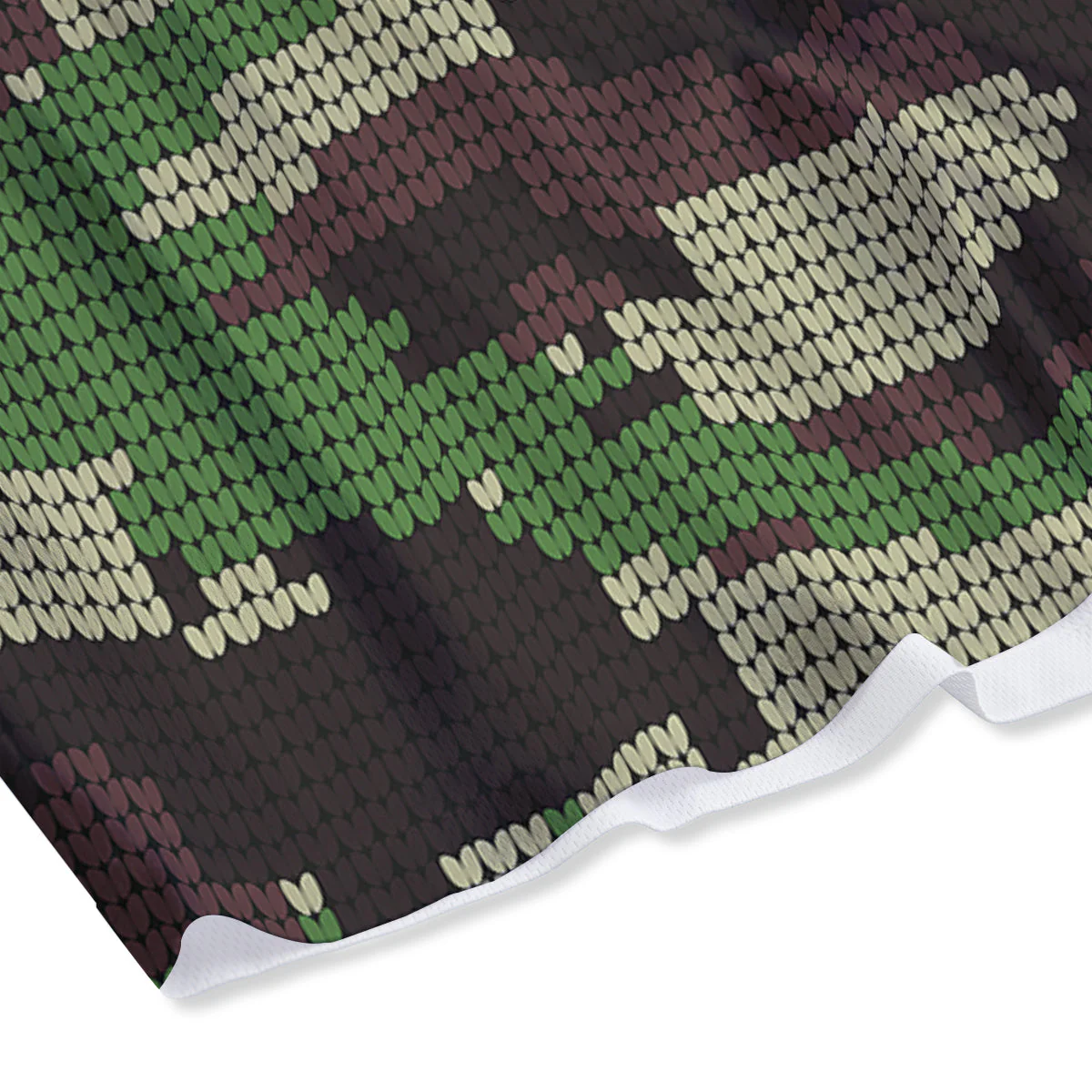 Knitted Army Camouflage Print Pattern Mesh Shorts - Image 4