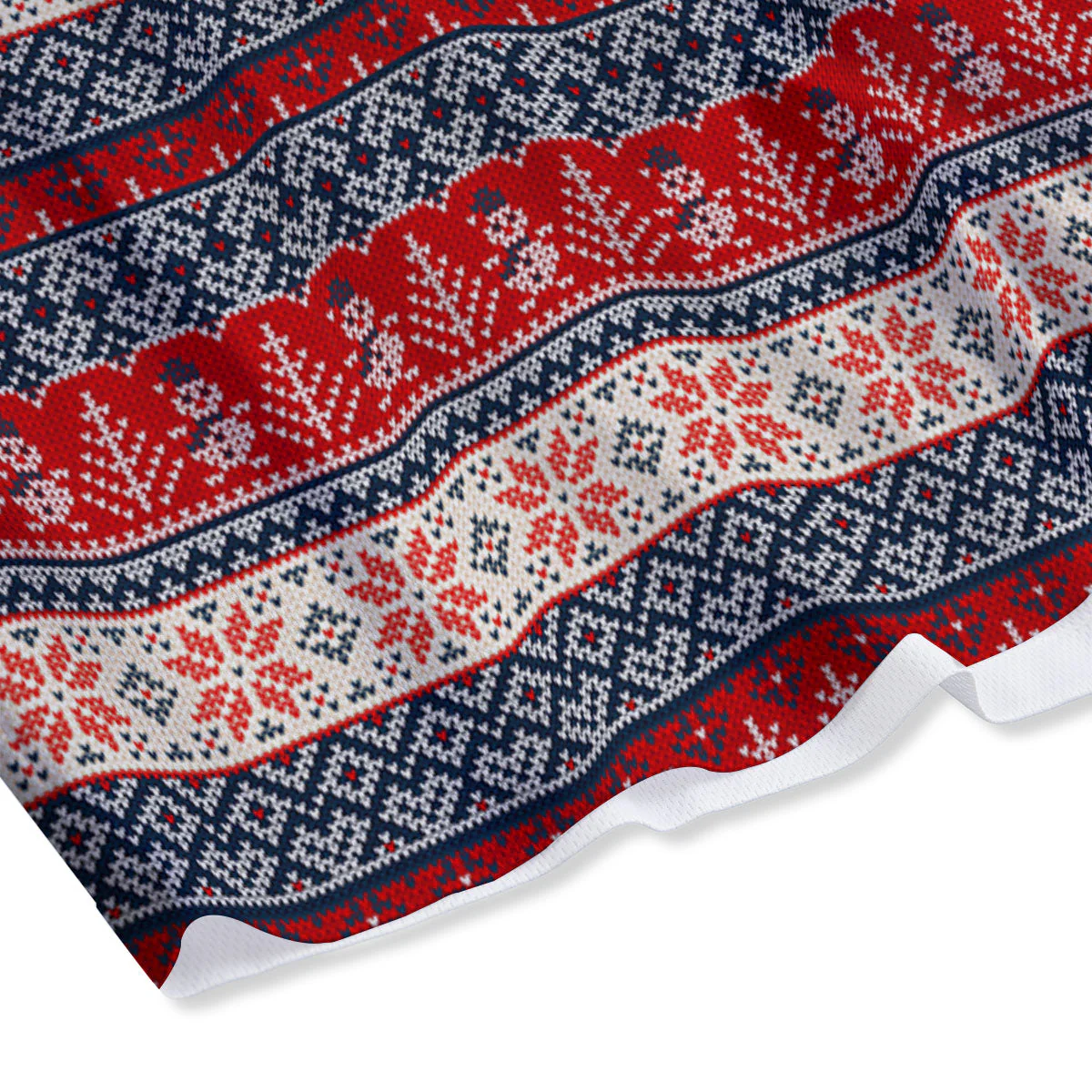 Knitted Christmas Snowman Print Pattern Mesh Shorts - Image 4